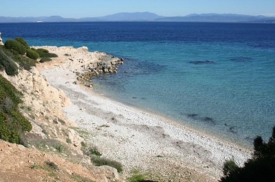 lange zandtong langs de oostkust van het schiereiland, stranden sant antioco